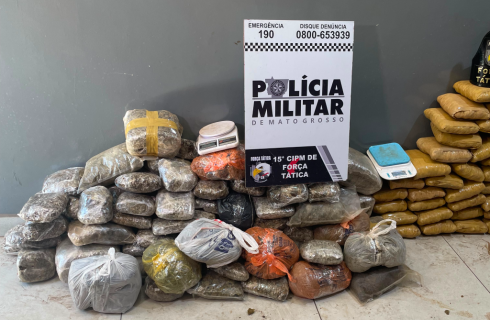 Força Tática conduz três pessoas e apreende 169 tabletes de maconha em Várzea Grande