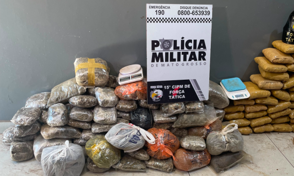 Força Tática conduz três pessoas e apreende 169 tabletes de maconha em Várzea Grande