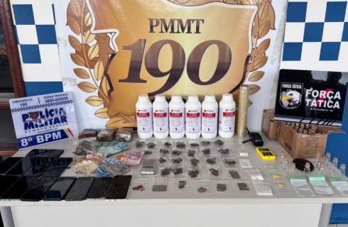 Força Tática prende dois suspeitos e apreende adolescente por tráfico de drogas em Alta Floresta