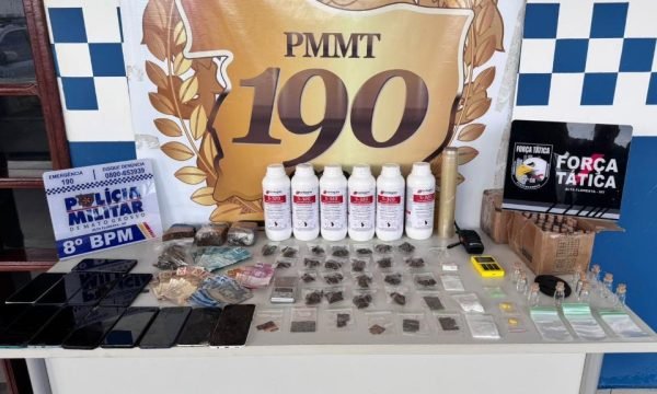 Força Tática prende dois suspeitos e apreende adolescente por tráfico de drogas em Alta Floresta