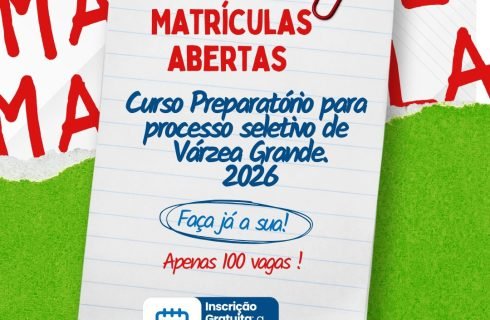 Câmara Municipal de Várzea Grande oferece curso preparatório para processo seletivo